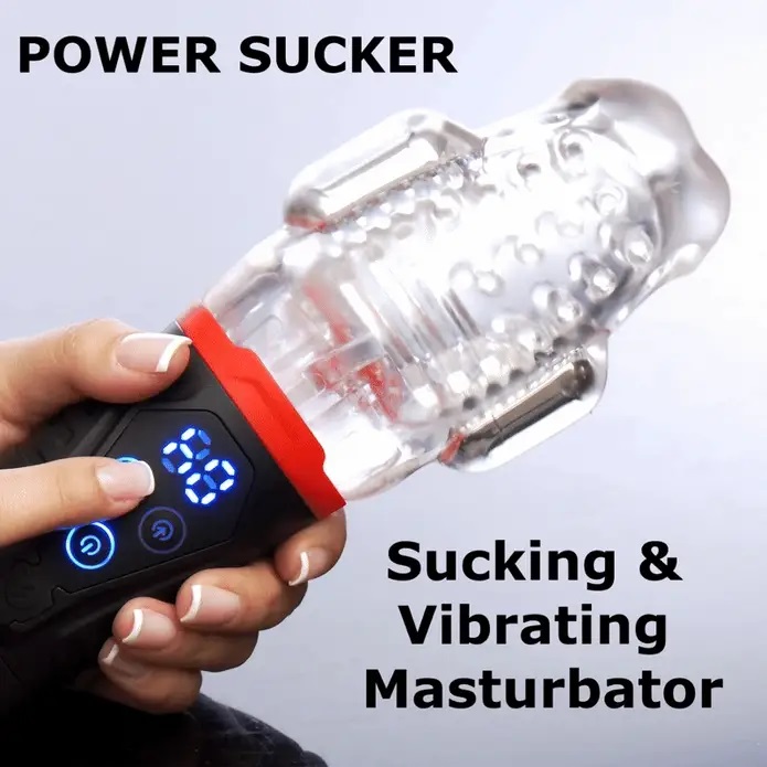 Jock - Power Suck Vibro Masturbator - Black photo-5
