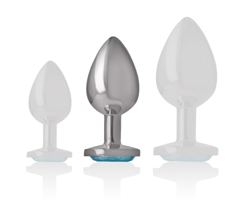 Let your buttocks shine with the Intense anal plug, decorate... Intense - Metal Heart Gem Plug M - Blue photo-5