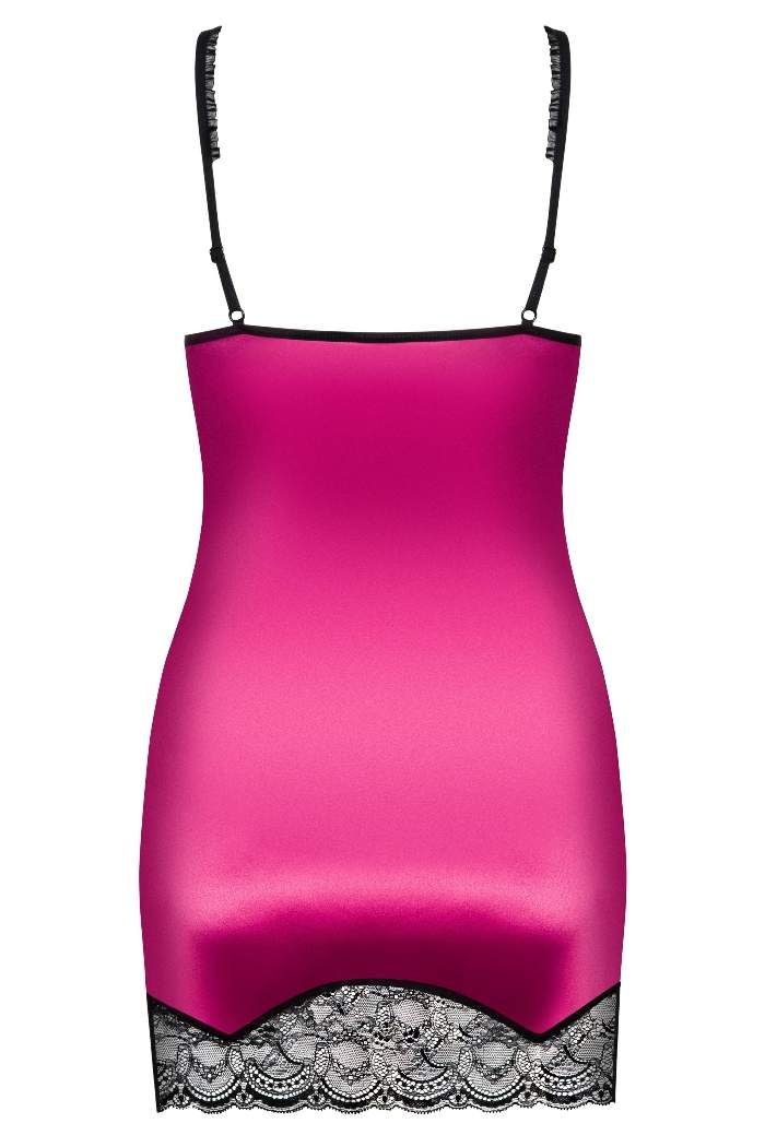 This is how you look like wearing this amazing chemise. Spoi... Obsessive - Roseberry Chemise & Thong - Pink - L/XL photo-6