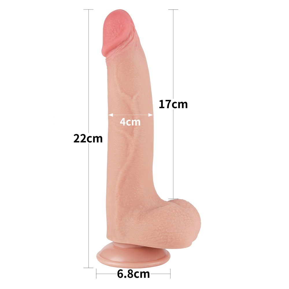 Made of realistic dual-layer sliding-skin material for Iifel... Lovetoy - 8.5" Sliding Skin Dildo - Flesh photo-12