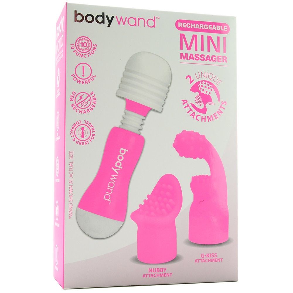 Deceptively powerful: Engineered for strong continuous stimu... Bodywand - Rechargeable Mini Wand w/Attachments - Pink photo-6