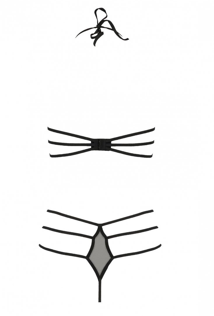 How to stimulate the senses to the limit? Lifting the elemen... Passion - Rita Set w Open Bra - Black - L/XL photo-6