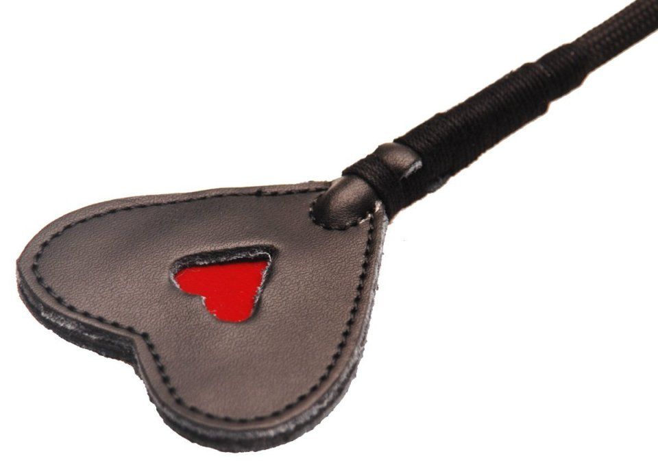 Up for a game of role playing with the King or Queen of hear... Strict Leather - Heart Tip Crop - Black photo-3