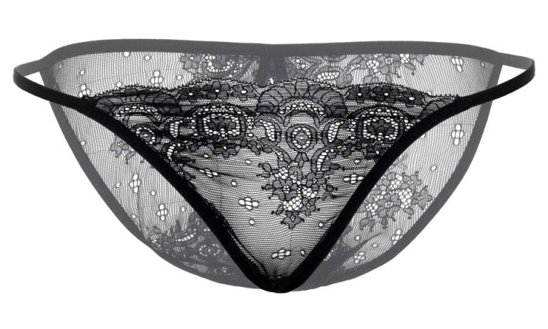 Flirty all over lace crotchless cheekini with a provocativel... Daring - Natalia Crotchless Cheekini - Black - S/M photo-4
