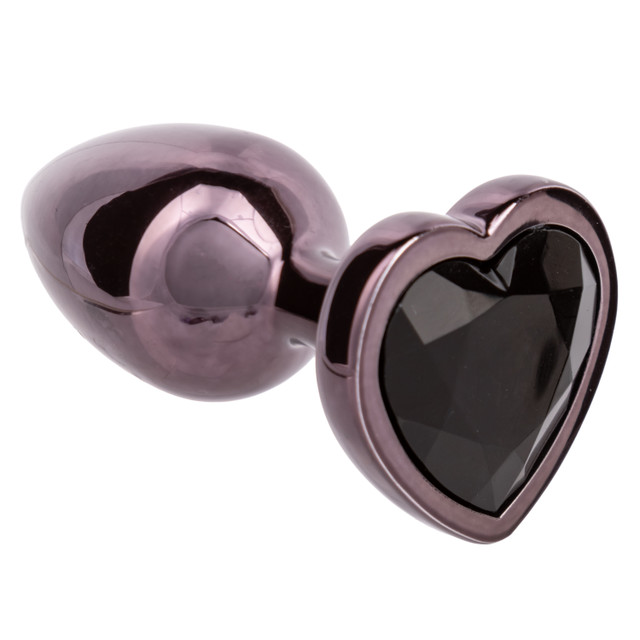 Add a touch of mystery and elegance to your pleasure with th... CEN - Jewel Heart Plug S - Black photo-4