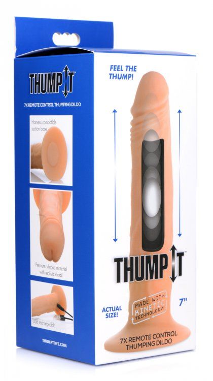 Get pummeled by the thrilling thuds of a dildo powered by ma... Thump It - 7x Remote Control Thumping Dildo S-size photo-9