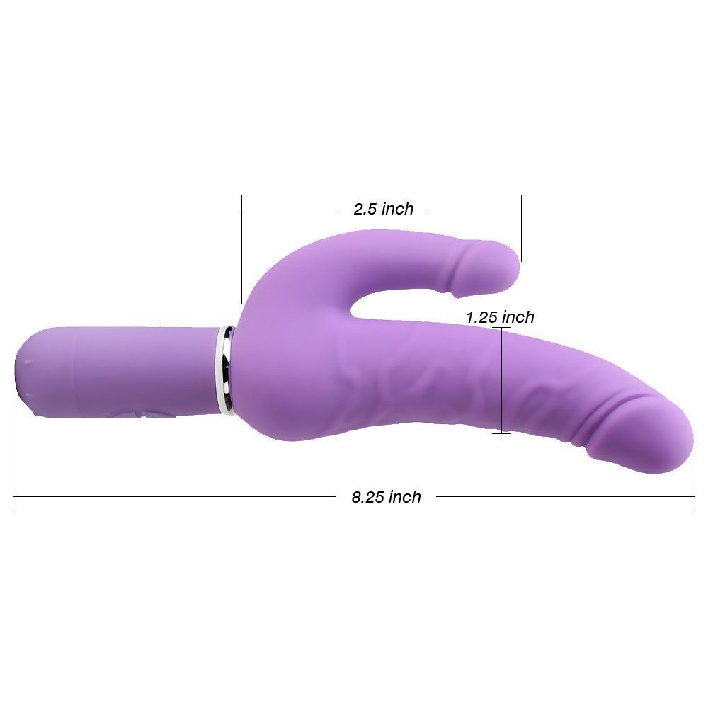 Modern design vibrator for a double penetration. 30 vibratio... Aphrodisia - Levina Double Penis - Purple photo-8