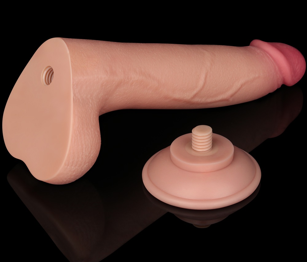 Made of realistic dual-layer sliding-skin material for Iifel... Lovetoy - 8.5" Sliding Skin Dildo - Flesh photo-10
