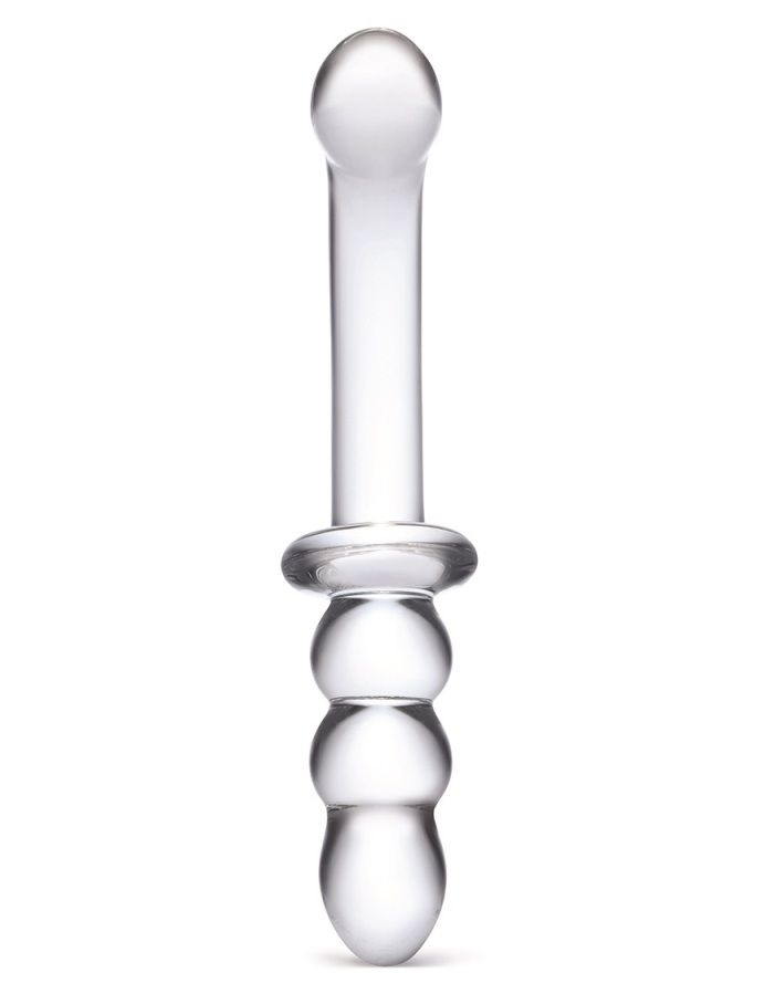 This glass dildo delivers double the pleasure with two ends ... Glas - 8″ Ribbed G-Spot Glass Dildo photo-4