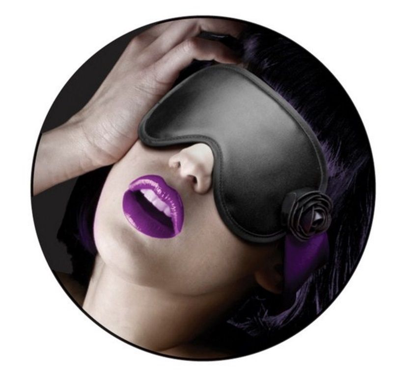 Doc Johnson - 黑玫瑰系列絲質眼罩 照片-3