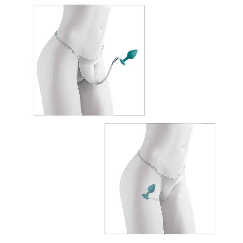These provocative pleasure panties don’t just look and feel ... Hook Up - Crothless Secret Gem Set - Blue - XL/2XL photo-6