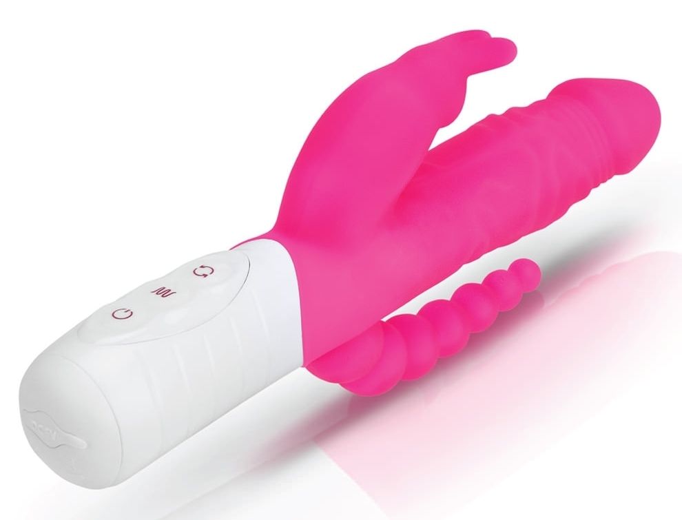 Rabbit Essentials - 7 Function Rabbit w/Anal Beads - Pink photo-5