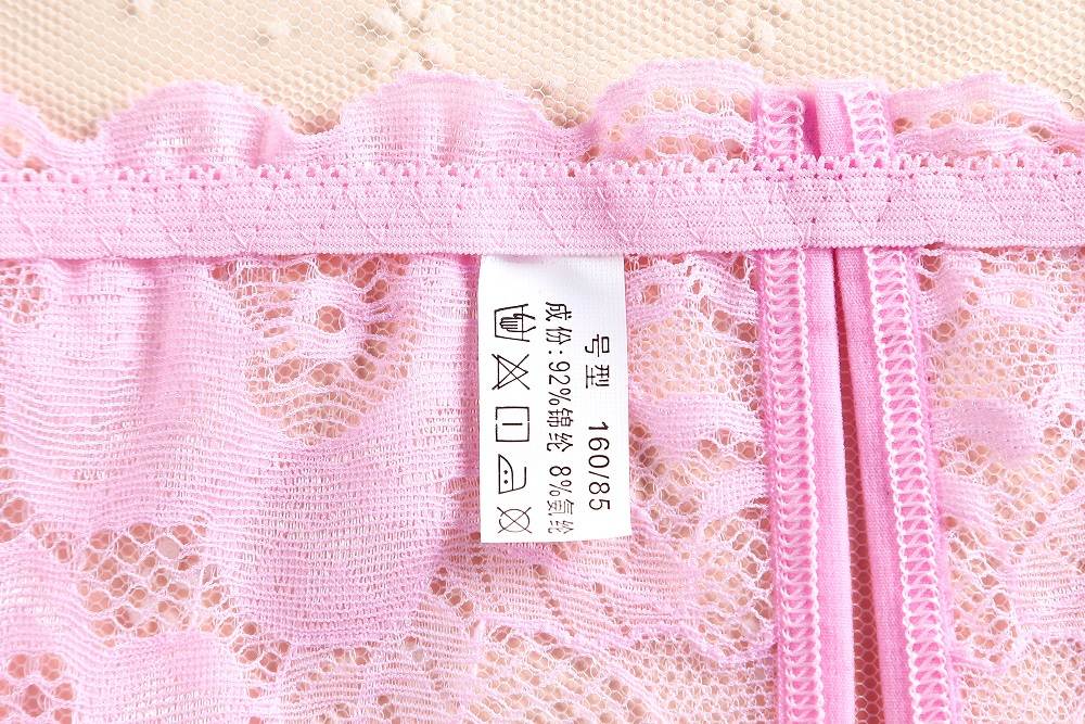 SB - Crotchless Lace Panties w Bow - Light Pink photo-13