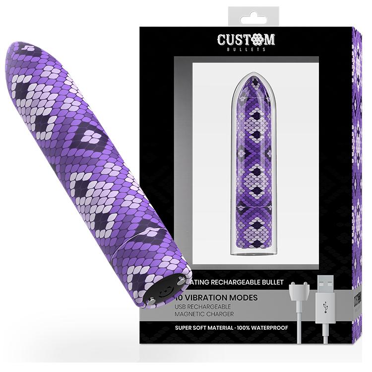 Discover the new collection of rechargeable vibrating bullet... Custom Bullets - Trial Magnetic Bullet - Purple photo-4