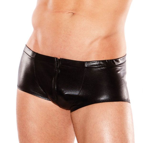 Zeus men's Wet Look Shorts.
One Size. Allure - Wetlook Shorts - Black photo-3