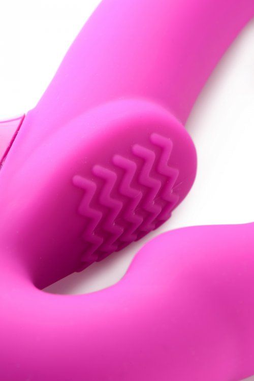 Ensure the satisfaction of both you and your lover with an e... Strap U - Evoke Super Charged Vibrating Strapless Dildo - Pink photo-3