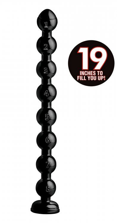 These big, bad beads are numbered 1 through 8 so that you ca... Hosed - 2'' Beaded Hose - 19'' Long - Black photo-3