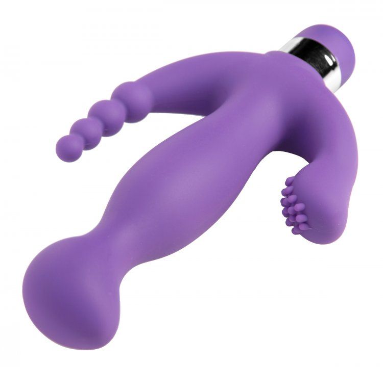 Ecstasy times 3! The Amethyst Triple Stimulation Vibe featur... Vogue - Amethyst 7 Mode Triple Stimulation Vibe - Purple photo-2