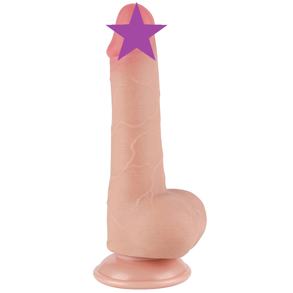 Lovetoy - 7.5" 帶包皮仿真陽具 13.2cm - 肉色 照片-2