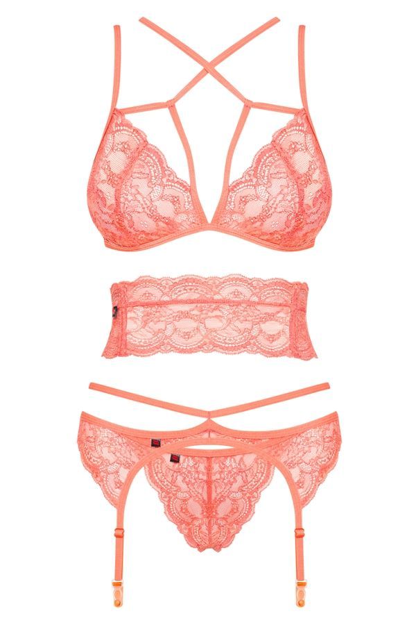 It delights and intrigues, seduces and tempts – meet Frivoll... Obsessive - Frivolla 4-pcs Set - Coral - S/M photo-7