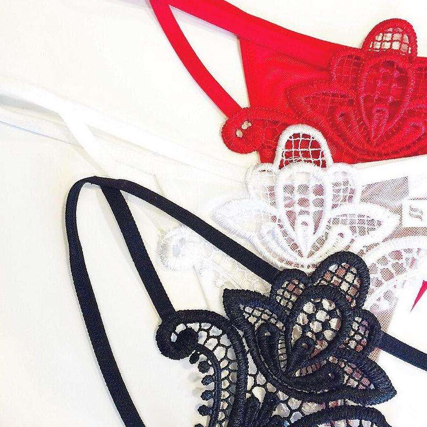 Designers can work wonders! Even plain, black thong can be a... Obsessive - Luiza Thong - Black - L/XL photo-10
