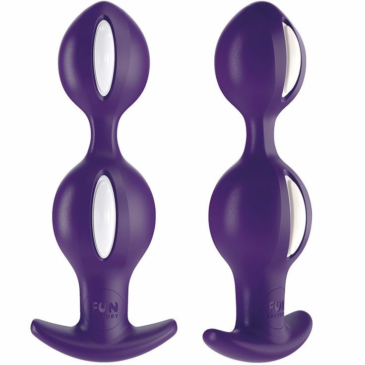 B BALLS DUO – a butt plug that reacts to your motions! Two b... Fun Factory - B Balls Duo - White/Dark Violet photo-4