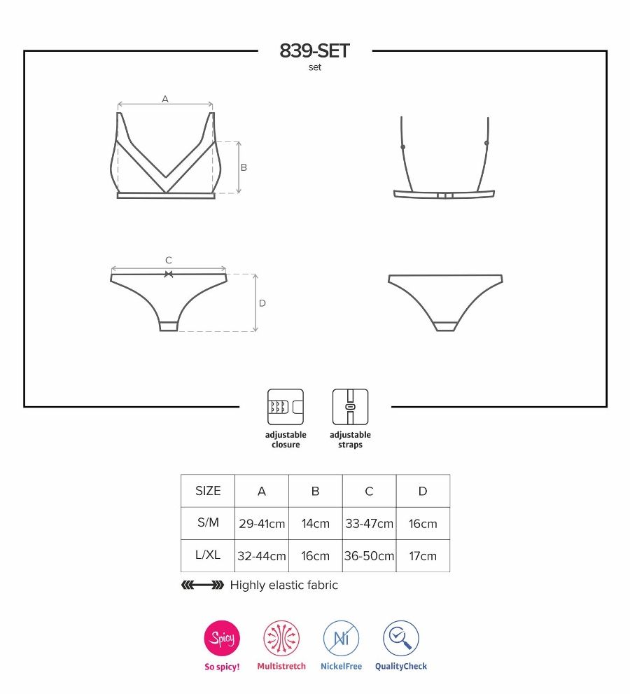 Obsessive - 839-SET-1 set 2-pcs - Black - S/M photo-9