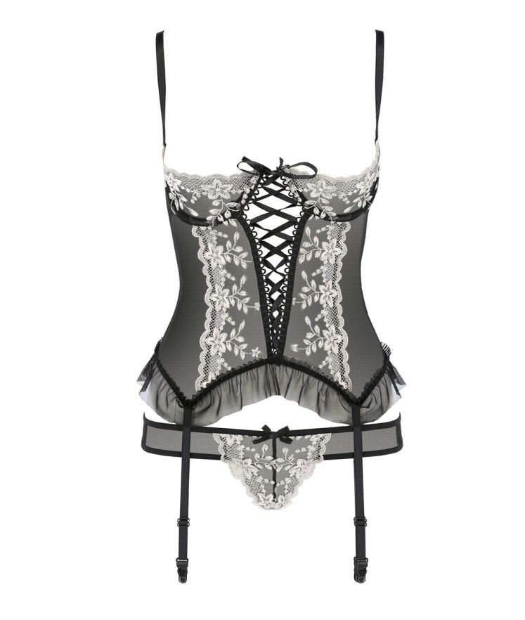 Feel unique with this Corset with garter belts 100% made... Casmir - Tyrone Corset - Black - L/XL photo-4