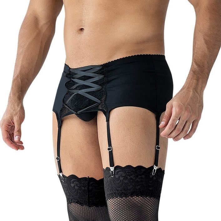 Cut4men - Crossed Men Garter - Black - S 照片