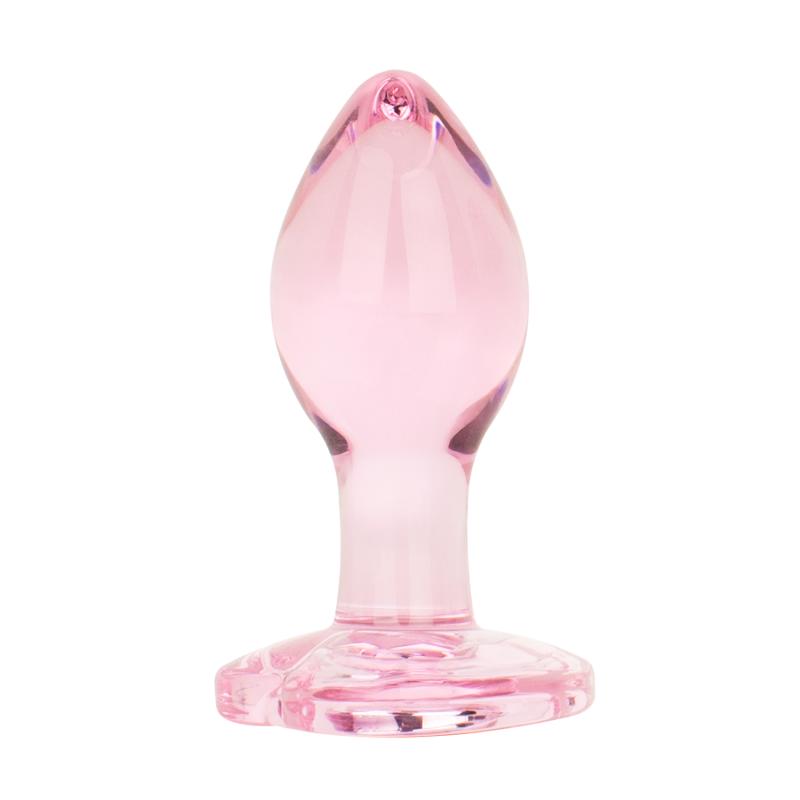 Add a touch of elegance to your anal adventures with this gl... Easytoys - Heart Glass Plug - Pink photo-5