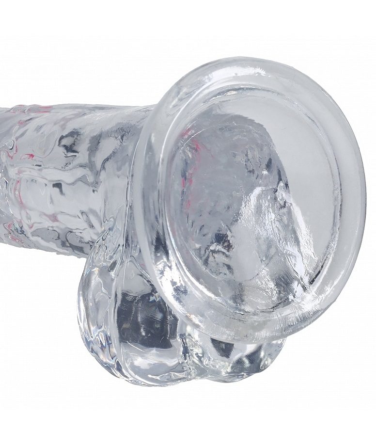 RealRock - 6" LED Vibro Dildo w Balls - Clear 照片-6