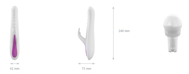 The OVO J3 is a quality rabbit vibrator with rotating beads.... Ovo - J3 Rotating Beaded Rabbit Vibrator - Blackberry photo-4
