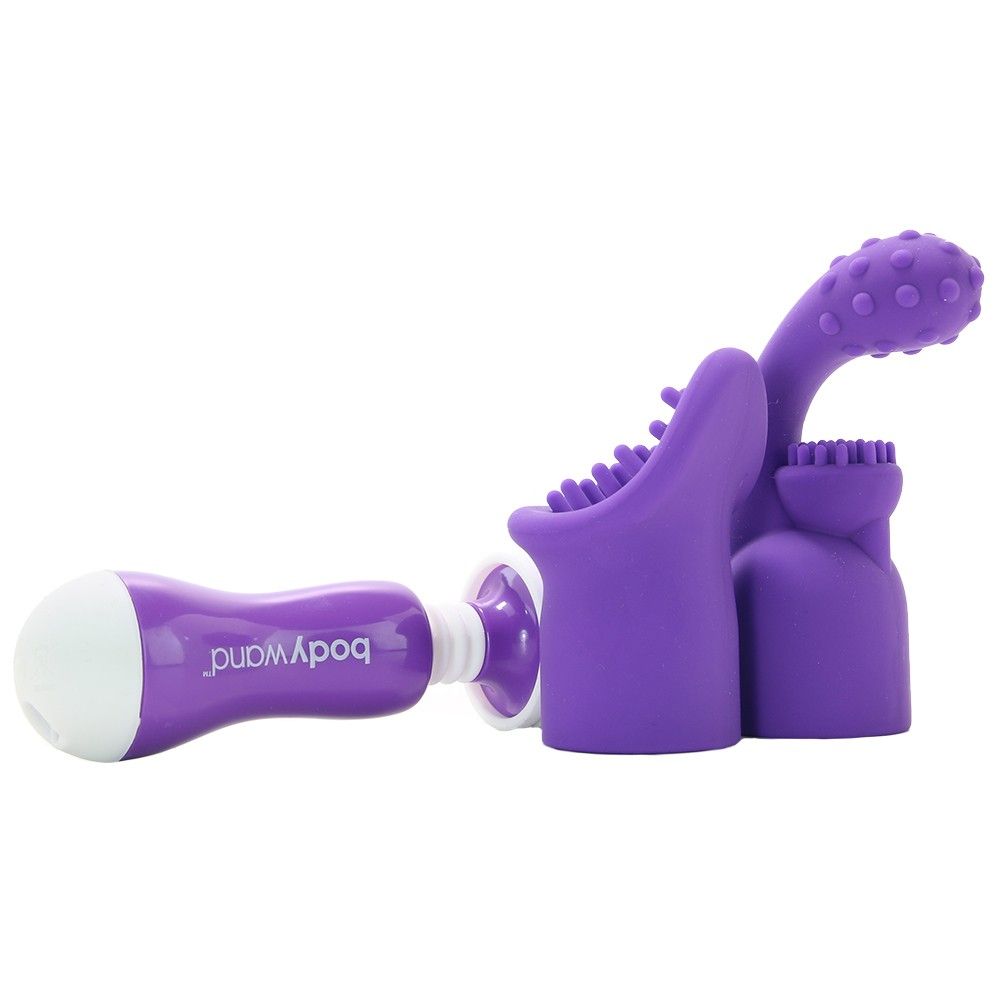 Deceptively powerful: Engineered for strong continuous stimu... Bodywand - Rechargeable Mini Wand w/Attachments - Purple photo-2