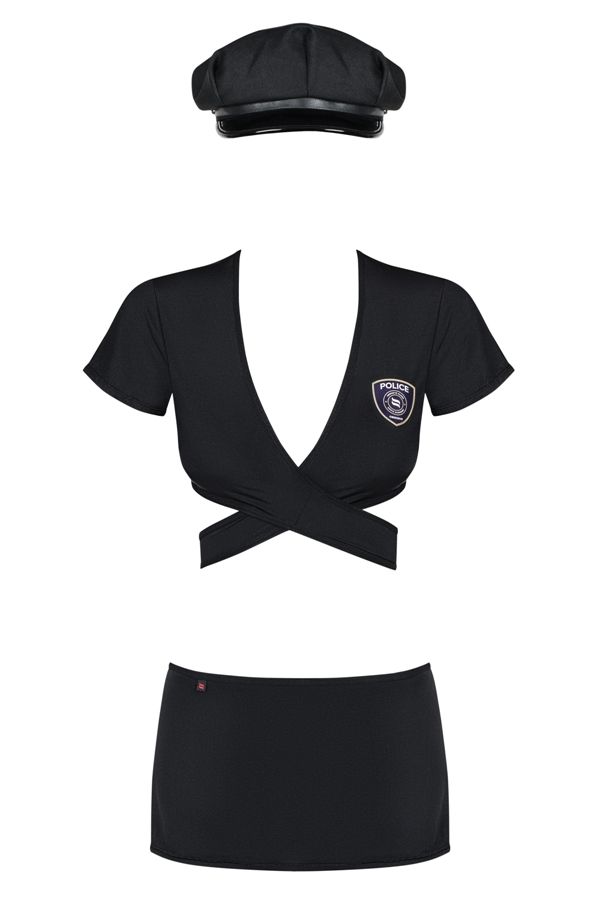 Learn all the rules of the bad and good policewoman game! Ru... Obsessive - Police Uniform - Black - S/M photo-7