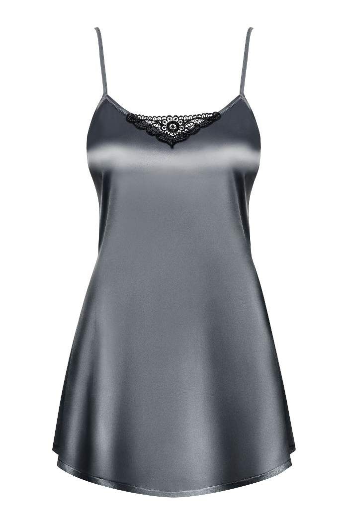 So incredible, so magnetizing, so tempting… Fall in love wit... Obsessive - Satinia Babydoll & Thong - Gray - XXL photo-5