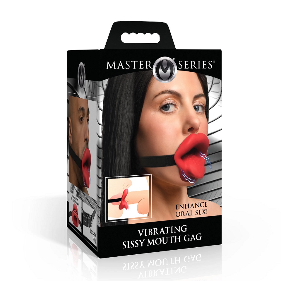 Indulge in next-level pleasure with the Vibrating Sissy Mout... Master Series - Vibro Sissy Mouth Gag - Red photo-6