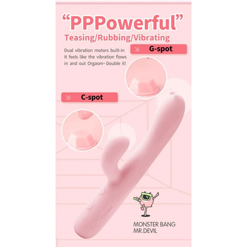 Monster Pub - Mr. Devil Bang G-Spot Rabbit Vibrator - Pink photo-4