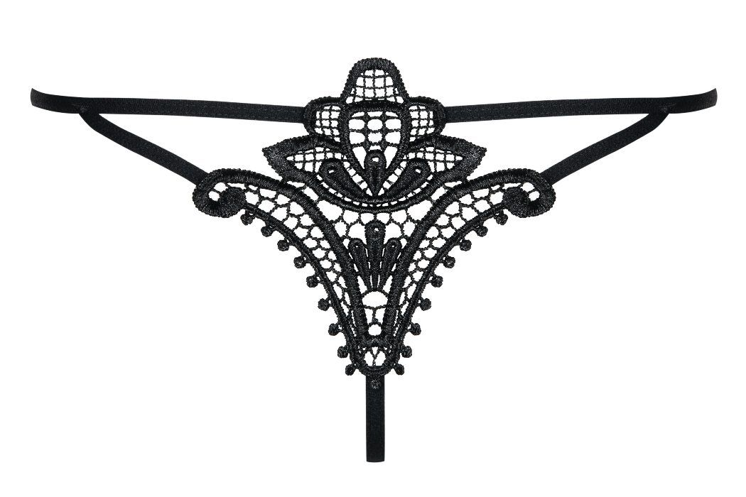 Our designers can work wonders! Even plain, black thong can ... Obsessive - Luiza Thong - Black - S/M photo-5