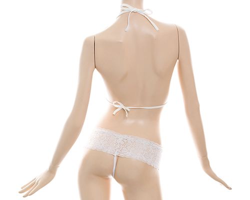 Costume Garden - GB-169 Many Ribbons Teddy - White & Pink photo