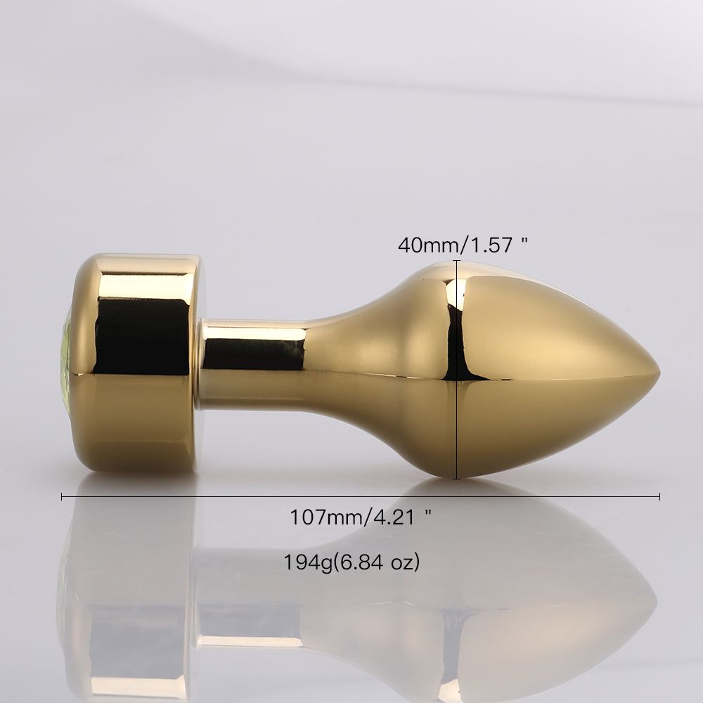 MT - 後庭塞 107x40mm - 金色/黃色 照片-4