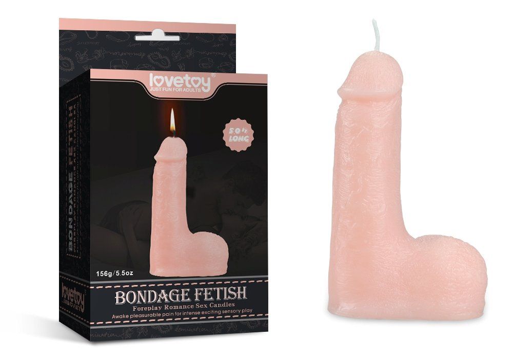 Explore intimate sexual fun that teeters between kinky and r... Lovetoy - 5'' Bondage Fetish Low Temperature Candle - Flesh photo-7