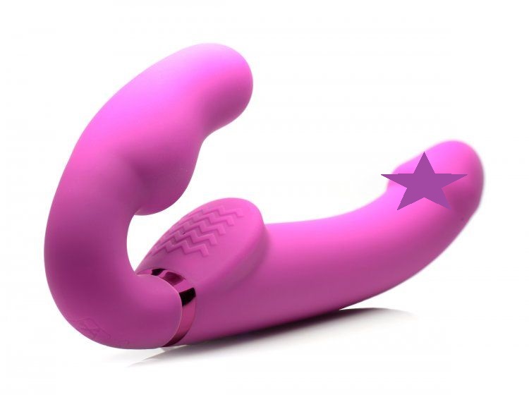 Perfect for penetrating a male or female body, this remote-c... Strap U - Remote Control Inflatable Vibro Strapless Strap-On - Purple photo-2