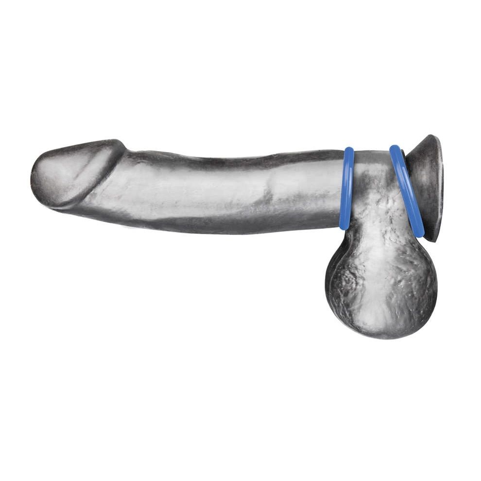 Cock rings are used to prolong erections. Use cock rings for... Blueline - Silicone Cock Ring Set - Blue photo-2