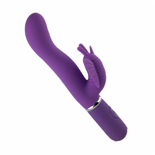 The Levina Butterfly Kiss Vibrator has a beautiful butterfly... Aphrodisia - Levina Butterfly Kiss Vibrator - Purple photo-2