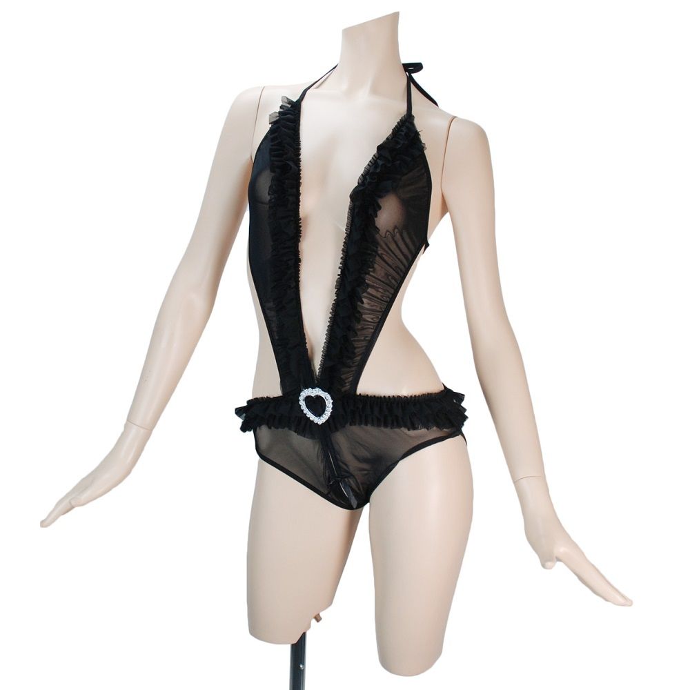 Heart attached to the waist buckle a squadron Mo like the he... Costume Garden - GB-112 Squadron Sexy Teddy Black photo-5