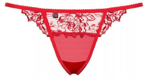 Obsessive - 881-THO-3 性感蕾絲丁字褲 - 紅色 - L/XL 照片-7