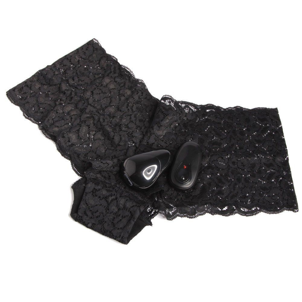 Secrets - Remote Control Vibrating Lace Boy Short - Black photo-2