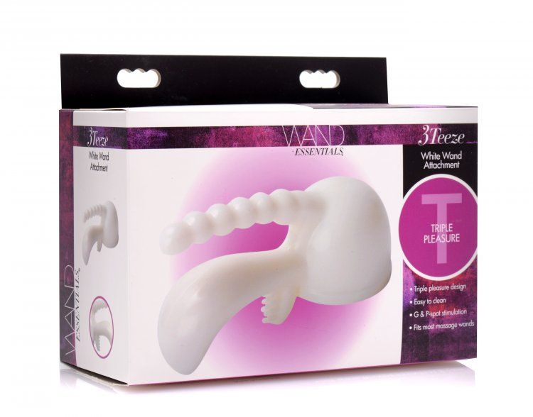 Triple the pleasure, triple the fun! With the 3Teez Wand Att... Wand Essentials - 3 Teez Attachement - White photo-3