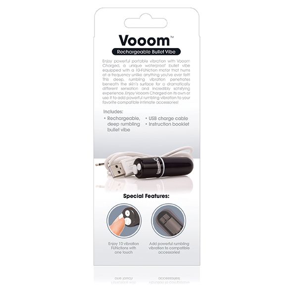 Enjoy powerful portable vibration with Charged Vooom, a uniq... The Screaming O - Charged Vooom Bullet Vibe - Black photo-6