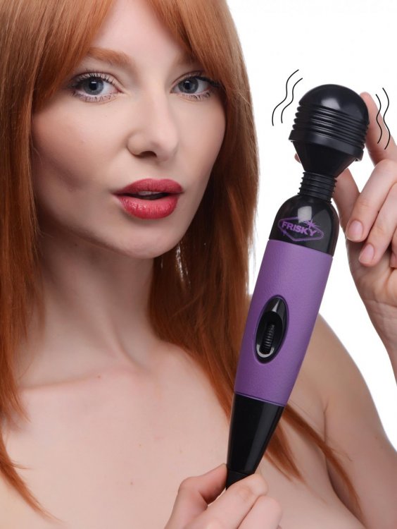 Massage and play with this Playful Pleasure Multi-Speed Wand... Frisky - Playful Pleasure Wand - Purple photo-2